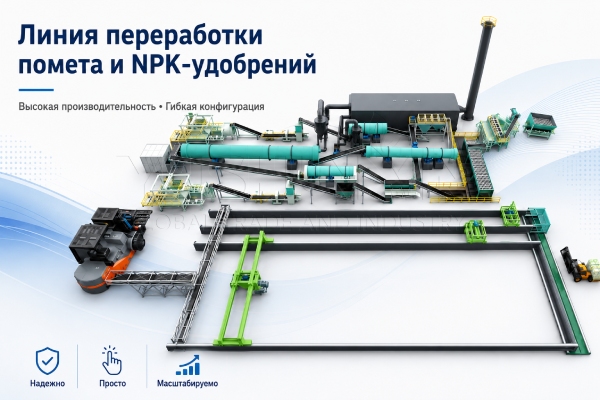 Производство удобрений из навоз и NPK | Полная линия оборудования и технология | Навоз/Помет + NPK | Напрямую от производителя | Конкурентные цены