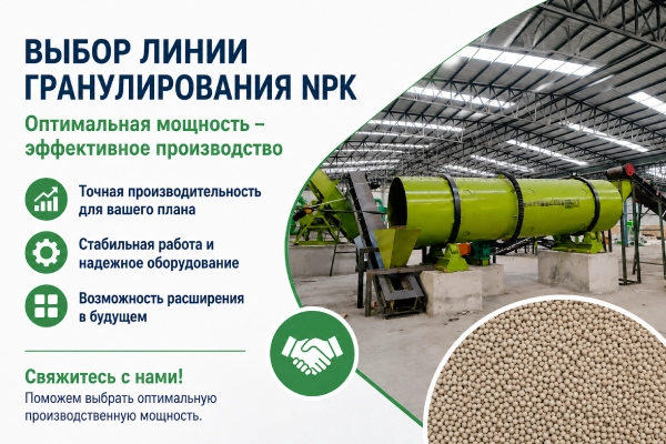 Как выбрать мощность линии гранулирования NPK: 3–5, 5–10 или 20 т/ч?